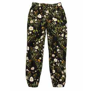 Cabi Floral Jogger Pants Black Multicolor Pull On Elastic Waist Women’s M